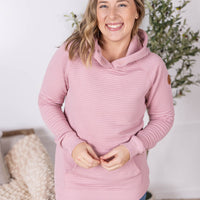 IN STOCK Tatum Textured Pullover Hoodie - Rose