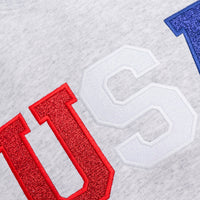 PREORDER: Cropped Length Embroidered Glitter USA Sweatshirt