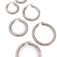 Day to Day Hoop Earrings Set in Silver