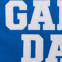 PREORDER: Embroidered Glitter Game Day Sweatshirt in Royal Blue/White