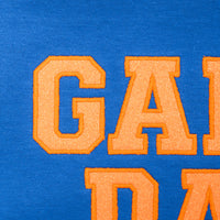 PREORDER: Embroidered Glitter Game Day Sweatshirt in Royal Blue/Orange