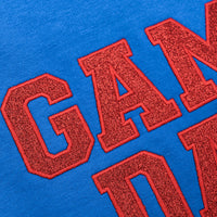 PREORDER: Embroidered Glitter Game Day Sweatshirt in Royal Blue/Red