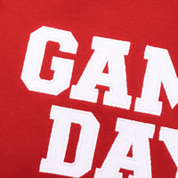 PREORDER: Embroidered Glitter Game Day Sweatshirt in Red/White