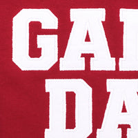 PREORDER: Embroidered Glitter Game Day Sweatshirt in Crimson/White