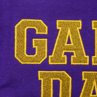 PREORDER: Embroidered Glitter Game Day Sweatshirt in Purple/Golden Yellow