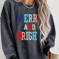 MERRY AND BRIGHT Graphic Sweatshirt