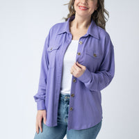 IN STOCK Brenna Button Down Top - Purple