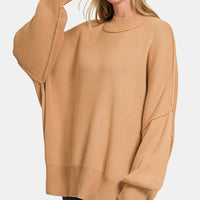 Zenana Side Sit Oversize Sweater