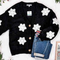 IN STOCK Snowflake Cardigan - Black