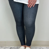 Black Denim Leggings w/ Butt Pockets