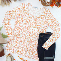 IN STOCK Long Sleeve Sarah Ruffle Top - Autumn Vines