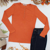 IN STOCK Georgia Long Sleeve Top - Pumpkin Spice