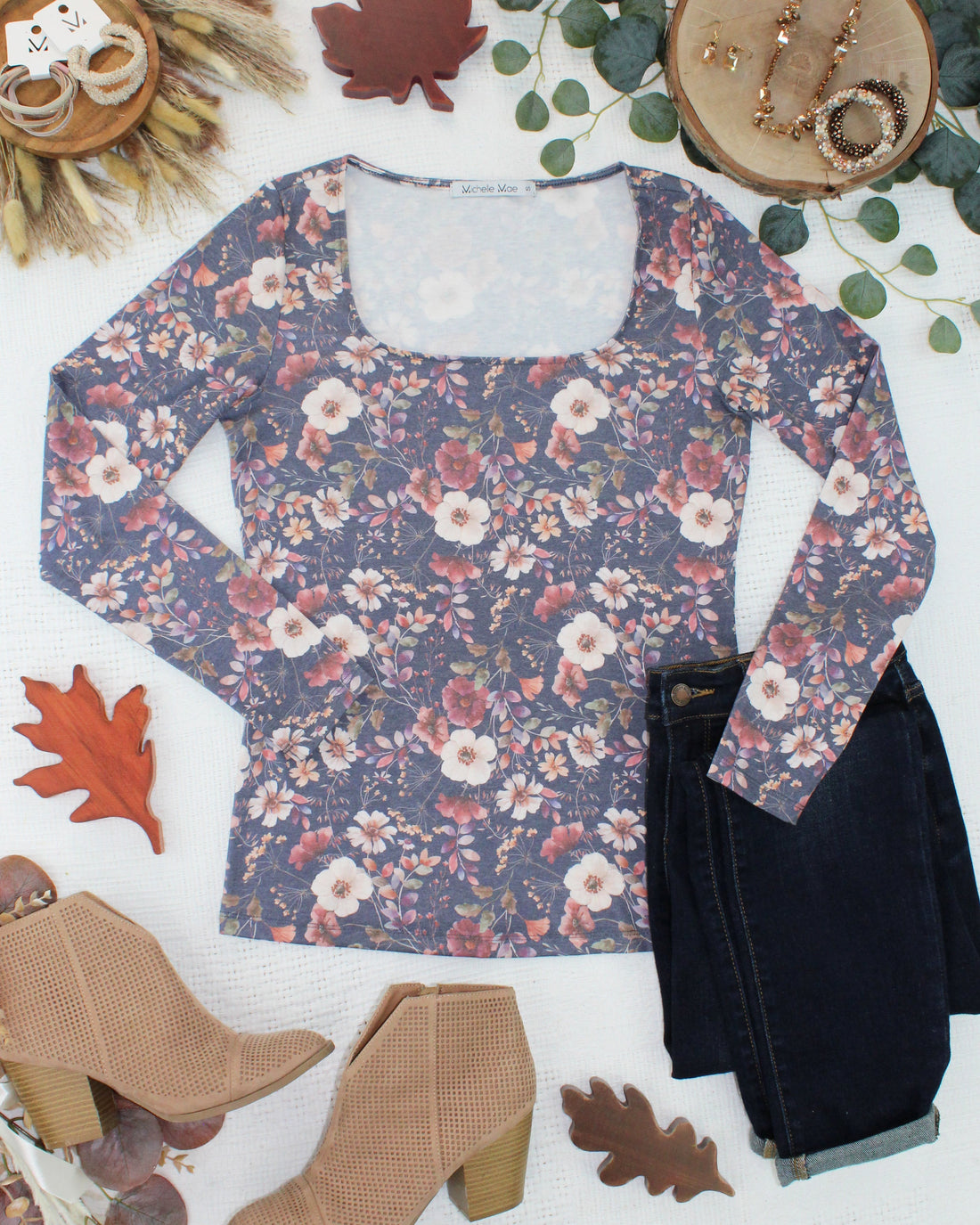 IN STOCK Alyssa Long Sleeve Top - Blushwood Floral