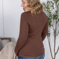 IN STOCK Alyssa Long Sleeve Top - Brown FINAL SALE