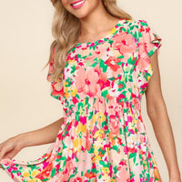 Haptics Floral Peplum Babydoll Blouse