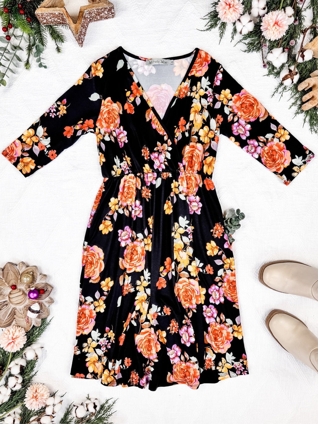 IN STOCK Taylor Dress - Black Floral Mix FINAL SALE