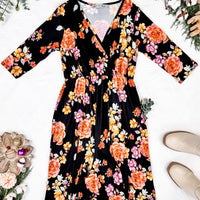 IN STOCK Taylor Dress - Black Floral Mix FINAL SALE