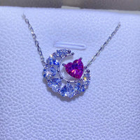 1 Carat Moissanite 925 Sterling Silver Heart Necklace