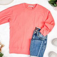 IN STOCK Corrine Ribbed Pullover Top - Coral