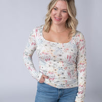 IN STOCK Alyssa Long Sleeve Top - Wildflower Gardens