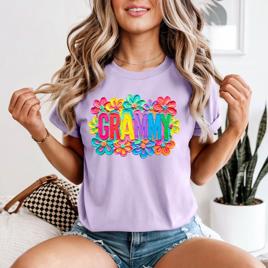 Painted Floral Grammy Tshirt
