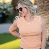IN STOCK Morgan Micro Striped Tank - Orange