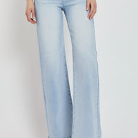 RISEN Full Size Wide Leg V Dipped Front Waist Jeans