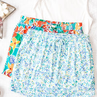 IN STOCK Sienna Skort - Aqua Micro Floral FINAL SALE