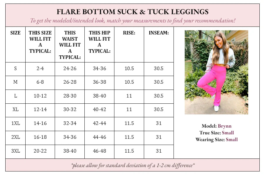 PREORDER: Fallon Flare Suck and Tuck Leggings in Two Colors