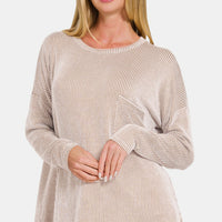 Zenana Ribbed Striped Long Sleeve T-Shirt