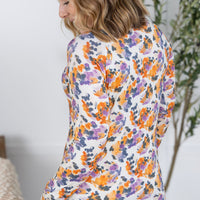 IN STOCK Blair Long Sleeve Top - Autumn Purple Abstract FINAL SALE