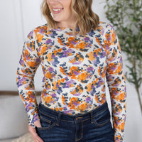 IN STOCK Blair Long Sleeve Top - Autumn Purple Abstract FINAL SALE