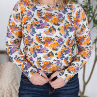 IN STOCK Blair Long Sleeve Top - Autumn Purple Abstract FINAL SALE