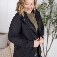 IN STOCK Kyla Zipper Snap Jacket - Black FINAL SALE