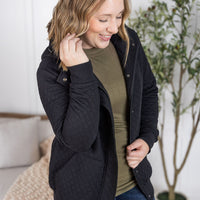 IN STOCK Kyla Zipper Snap Jacket - Black FINAL SALE