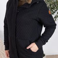 IN STOCK Kyla Zipper Snap Jacket - Black FINAL SALE