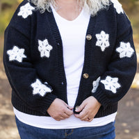 IN STOCK Snowflake Cardigan - Black