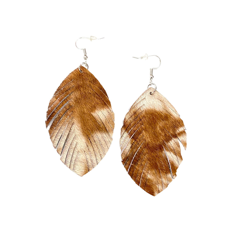 Brown Marble Fringe Earrings