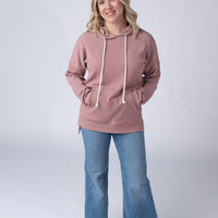 IN STOCK Kacey Ribbed Hoodie - Rose