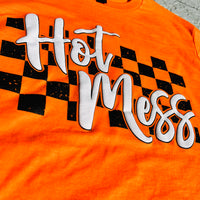 Hot Mess Checkered (Safety Orange)