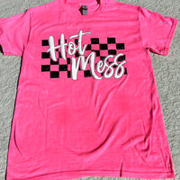 Hot Mess Checkered (Neon PINK)