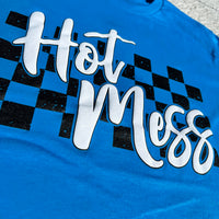 Hot Mess Checkered (Sapphire Blue)