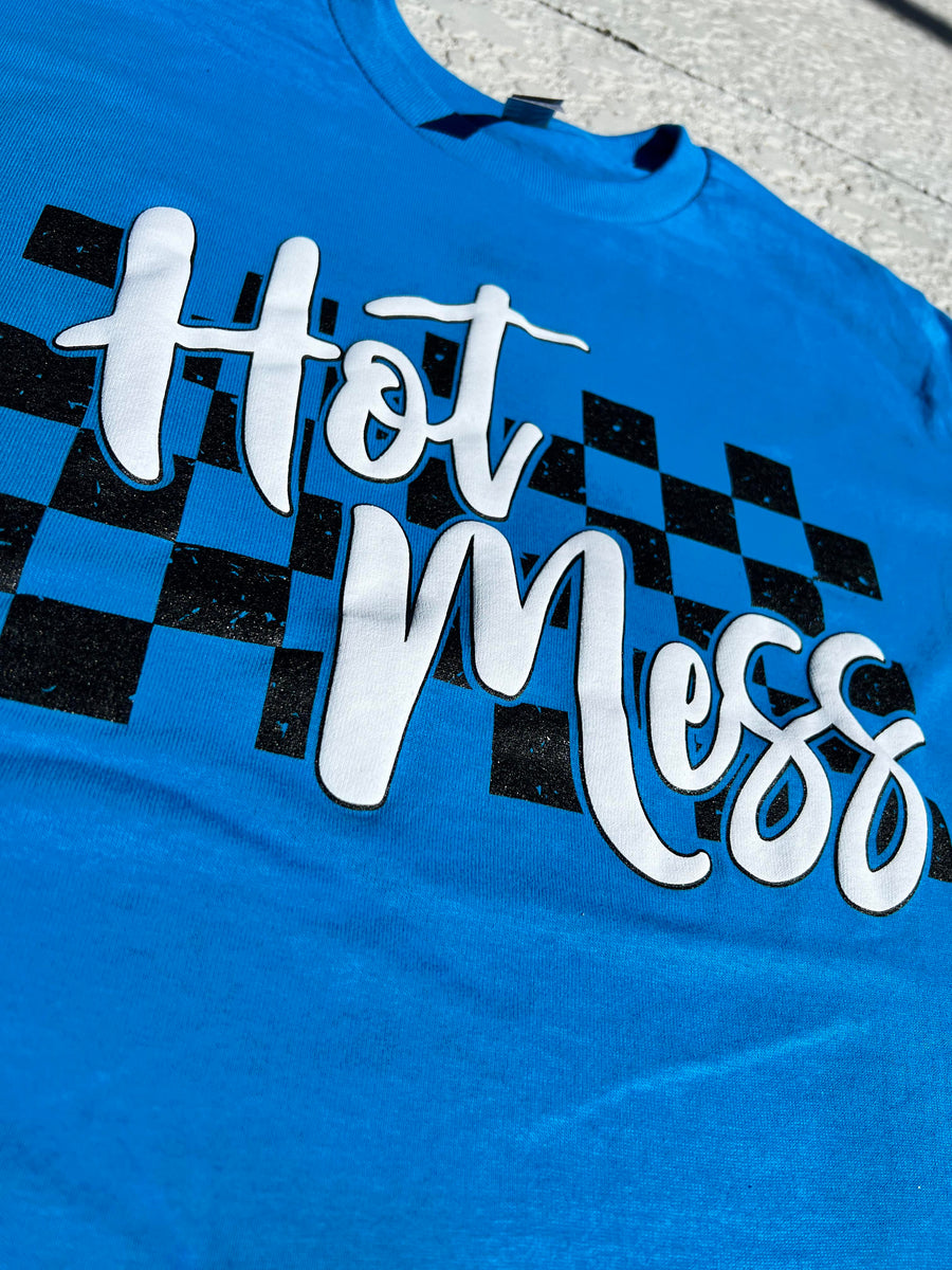 Hot Mess Checkered (Sapphire Blue)