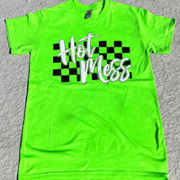 Hot Mess Checkered (Neon Green)