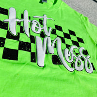 Hot Mess Checkered (Neon Green)