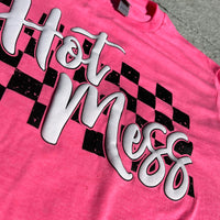 Hot Mess Checkered (Neon PINK)