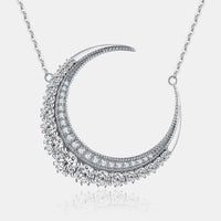 1.8 Carat Moissanite Crescent Moon Shape Pendant Necklace