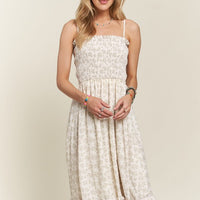 ADORA Smocked Floral Ruffled Hem Cami Dress