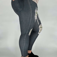 Sage Black Denim Leggings w/ Back Pockets