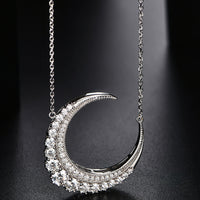 1.8 Carat Moissanite Crescent Moon Shape Pendant Necklace